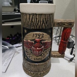 Vintage Napcoware Japan "1792 INN" Faux Wood Ceramic Beer Stein